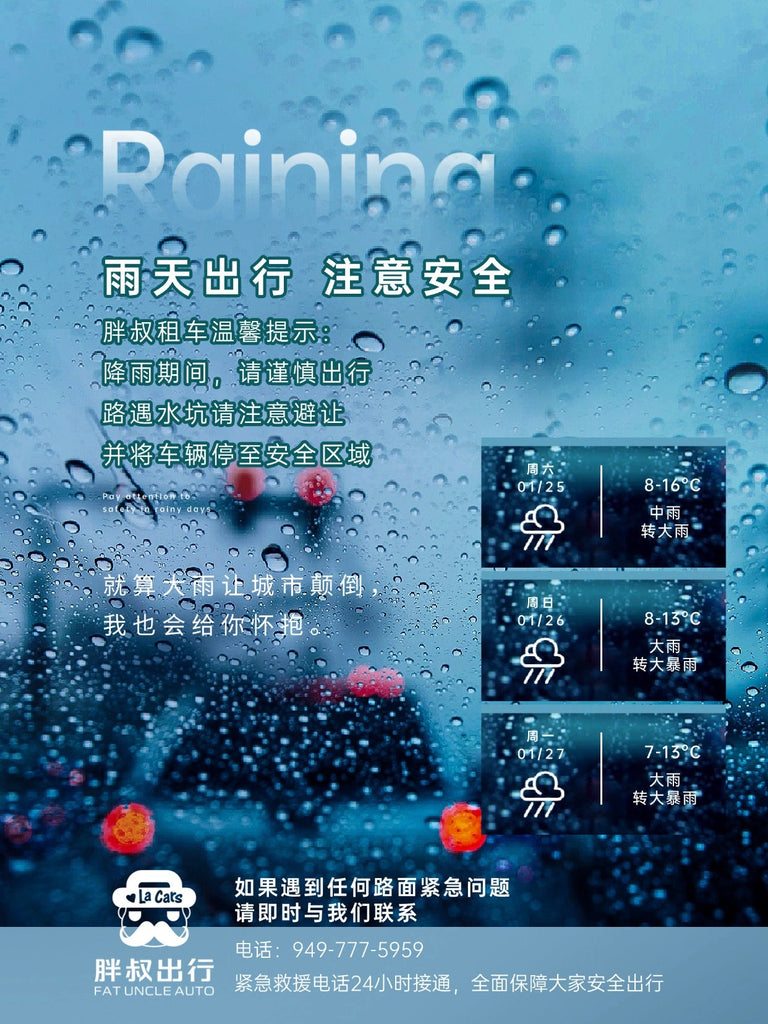 🌧️洛杉矶雨天开车指南 | 胖叔贴心小提醒🚗